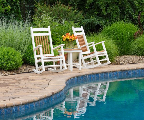 Poly Zinns Mill Rocker by poolside