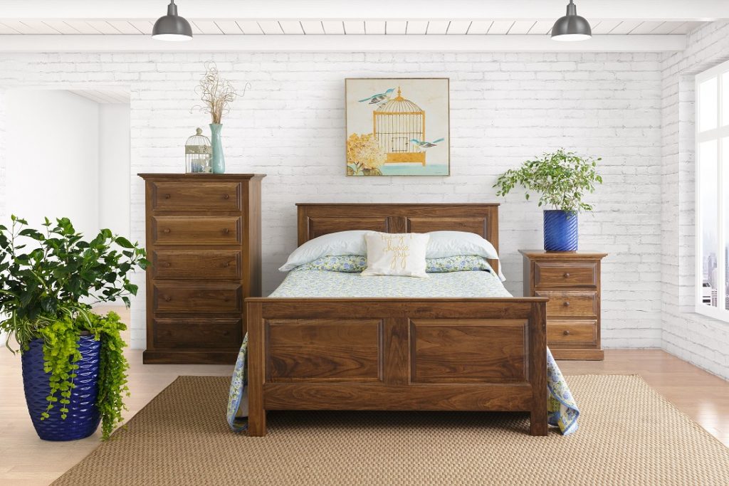 Queen Bed set shown with Special Walnut finish Carriage House Furnishings