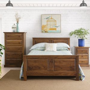 Queen Bed set with Special Walnut finish