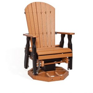 Poly Cedar/Black Fan Back Swivel Glider