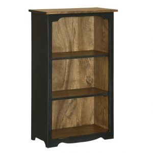 Solid Poplar Black / Walnut Medium Bookcase
