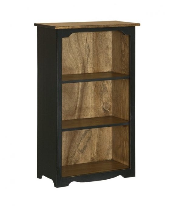 Solid Poplar Black / Walnut Medium Bookcase