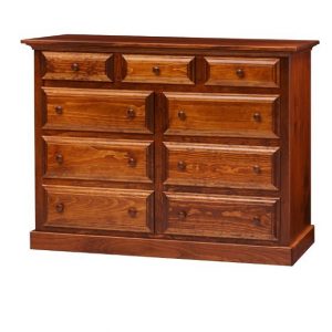 9 Drawer Dresser with Cherry Finish