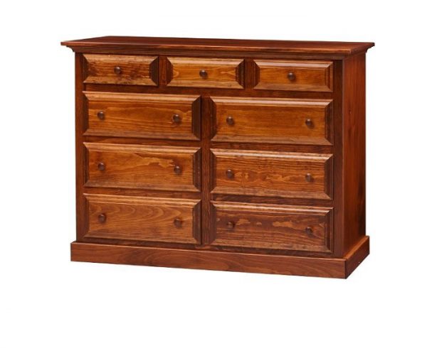 9 Drawer Dresser with Cherry Finish