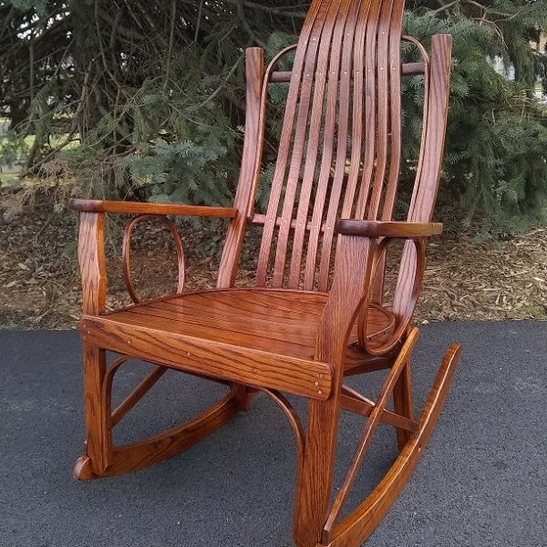 Bent Oak Rocker with Flat arms Carriage House Furnishings