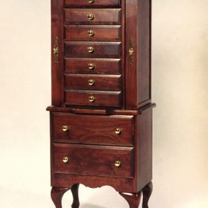 Amish Cherry Wood Jewelry Armoire, 7 small drawyers, two large drawyers