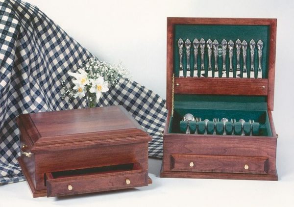 Amish Cherry Wood Silverware Chest