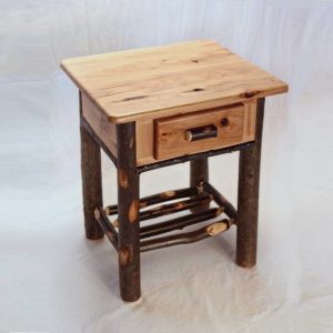 Natural Finish Hickory Nightstand with Drawer