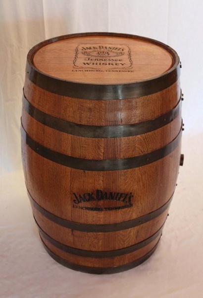 Jack Daniels Barrel with Logo on Top and Side