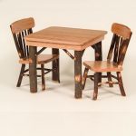 Amish Made Hickory Childrens Table and Two Chairs