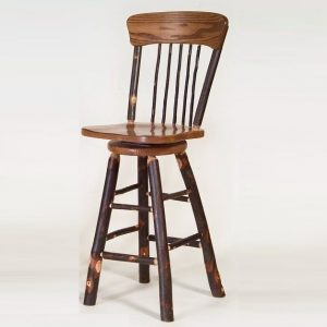 Hickory/ Oak Panelback Swivel Barstool