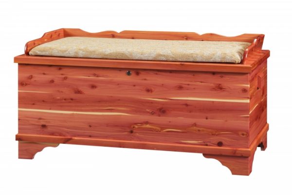 Large Cedar chest with seat rail and Cushion