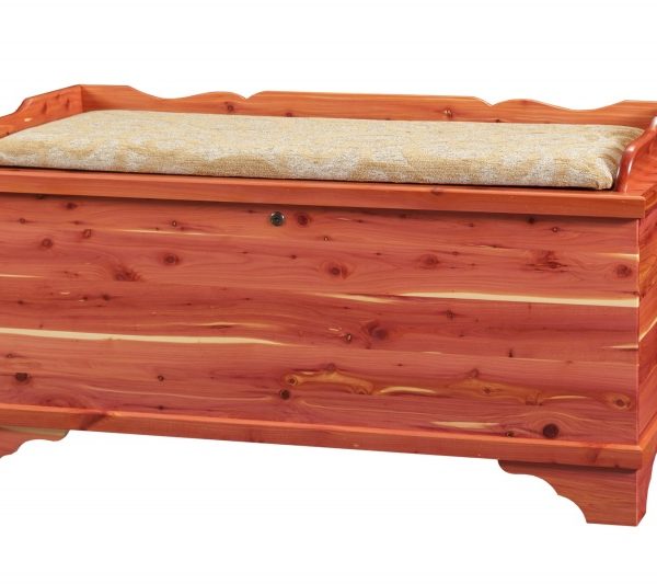 Large Cedar chest with seat rail and Cushion Carriage House Furnishings