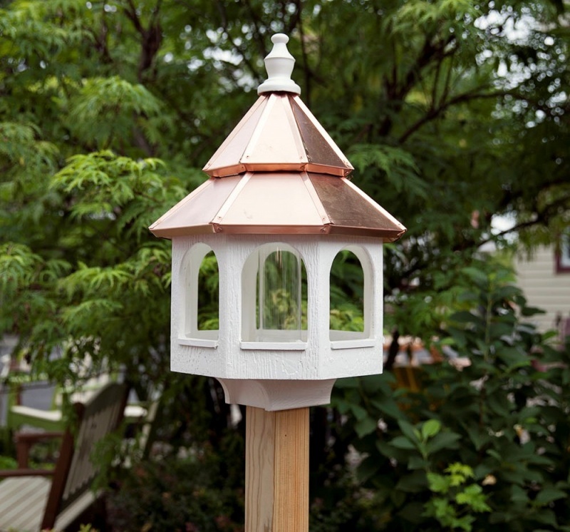 Bird Feeder with Copper Roof