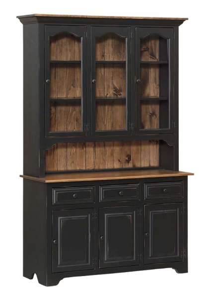 Black and Walnut Dining Room Hutch