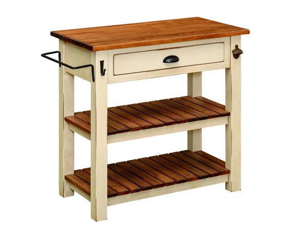 Pine Kitchen Cart with Maple Top