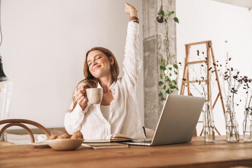 Woman working from home