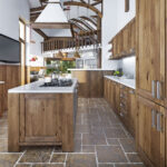 Large beautiful rustic kitchen