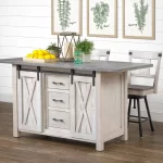 Our Lahoma Kitchen island with sliding barn doors
